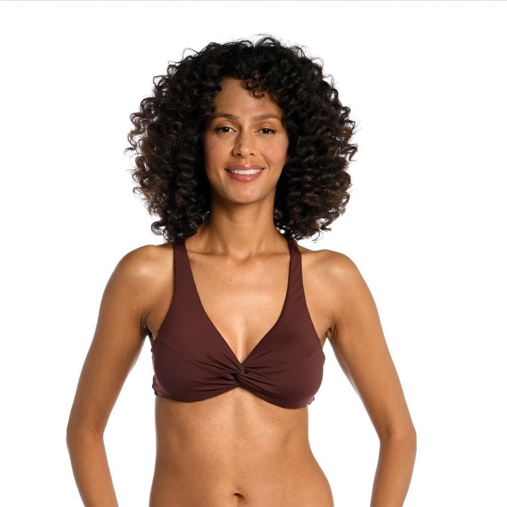 La Blanca Island Goddess Underwire Twist Front Top - Java